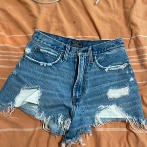 Abercrombie and Fitch shorts high rise size 26/2 destroyed medium wash
